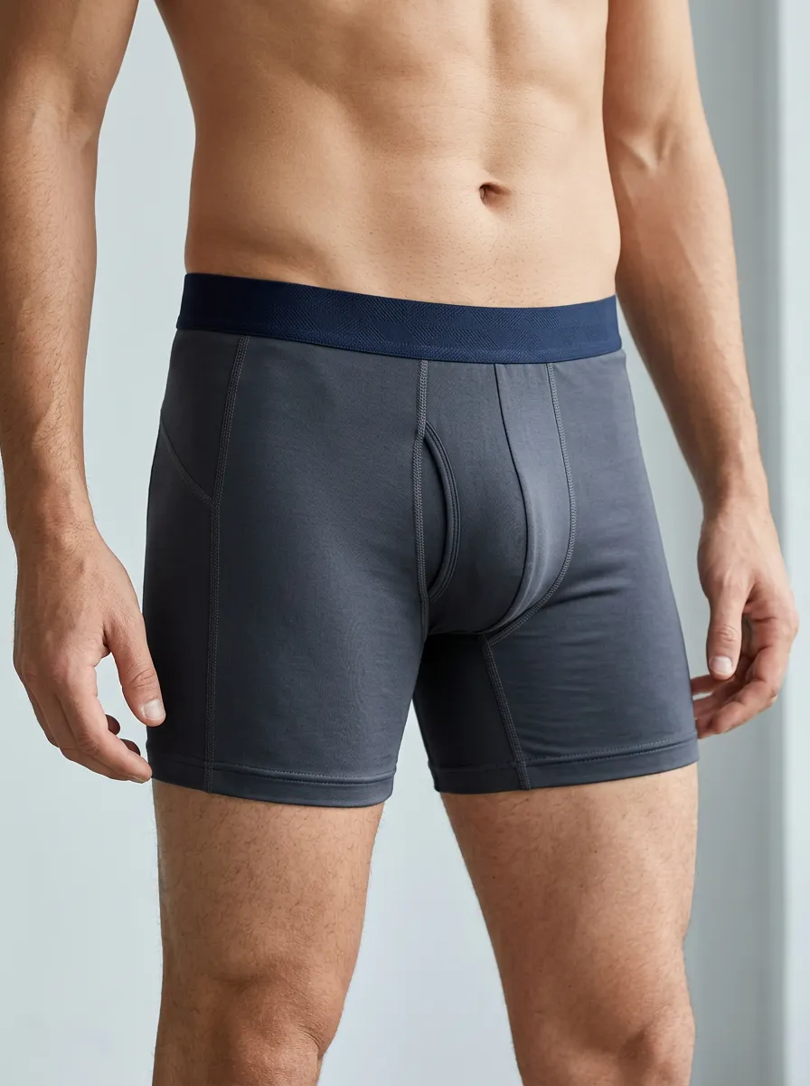 Supportive-Look Waistband-Detail Comfort Look Men's Boxer Briefs