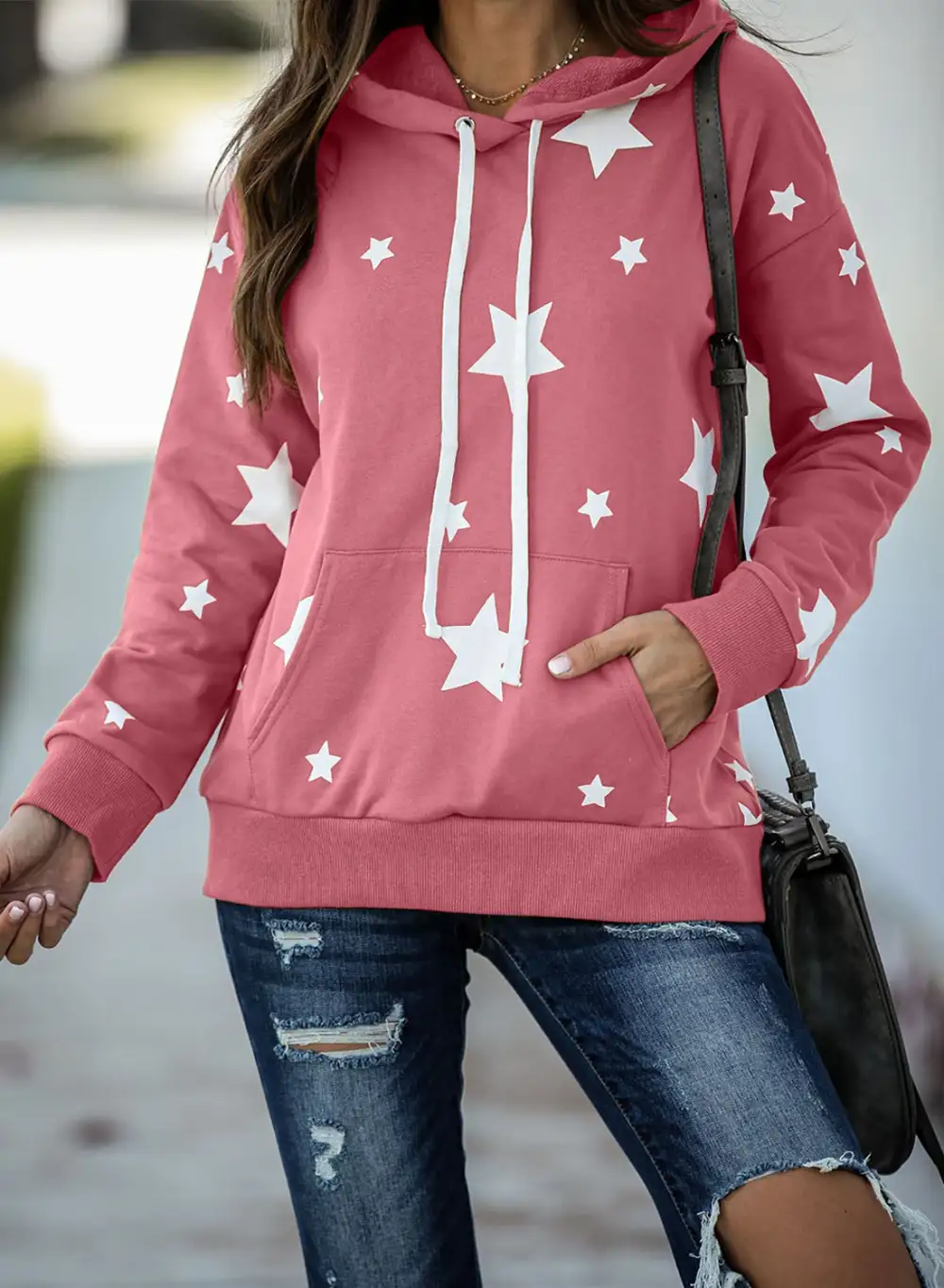 Cotton Blend Star Hooded Top