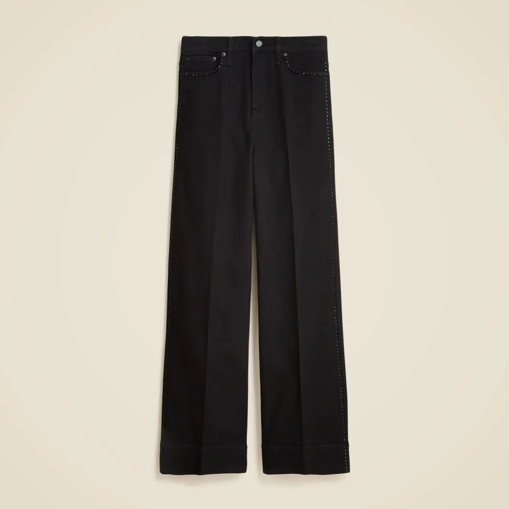 Embellished Wide-Leg Jeans