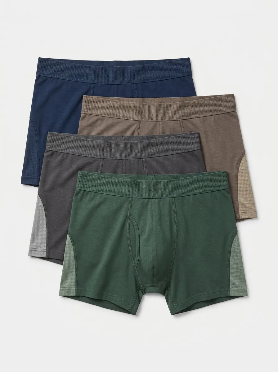 Weekend Solid Design Men's Four Pack Boxer Briefs