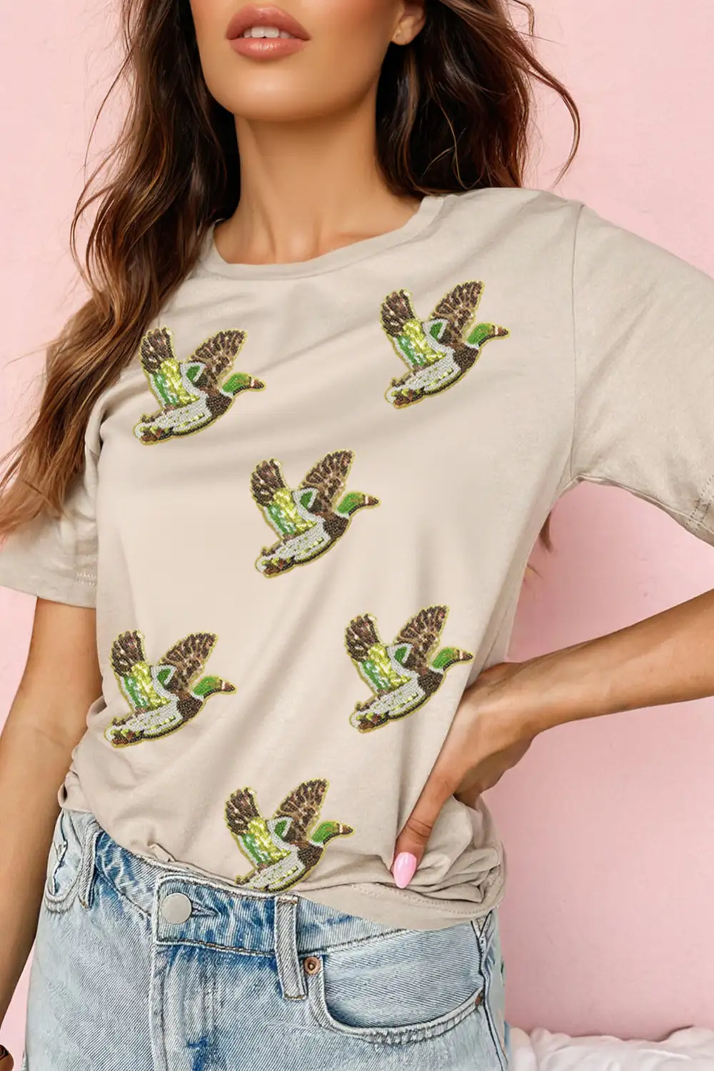 Mallard Sequin Graphic T Shirt