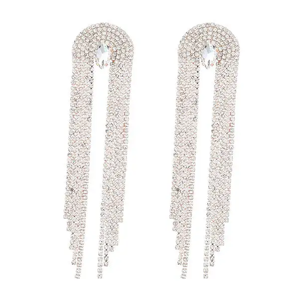 Rhinestone Crystal Abstract Earrings