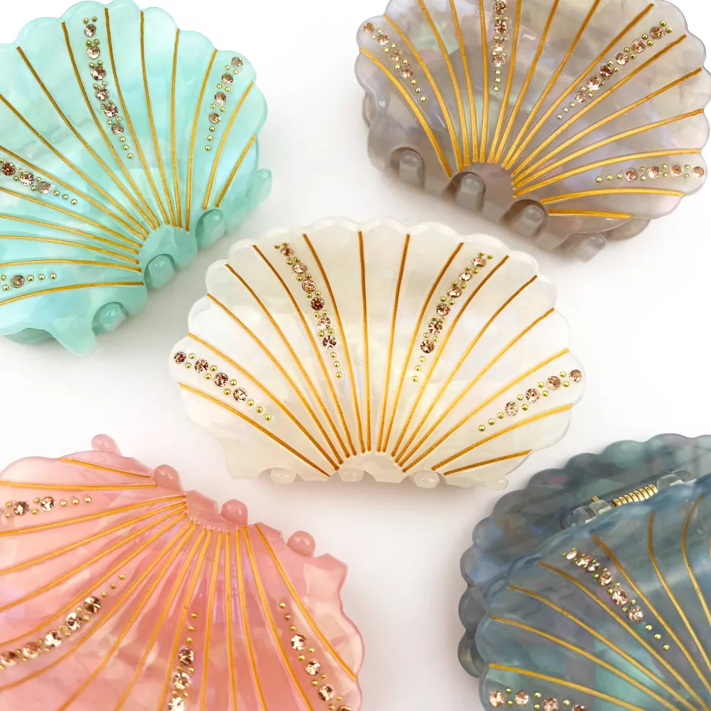 Rhinestone Shell Acetate Hair Claw