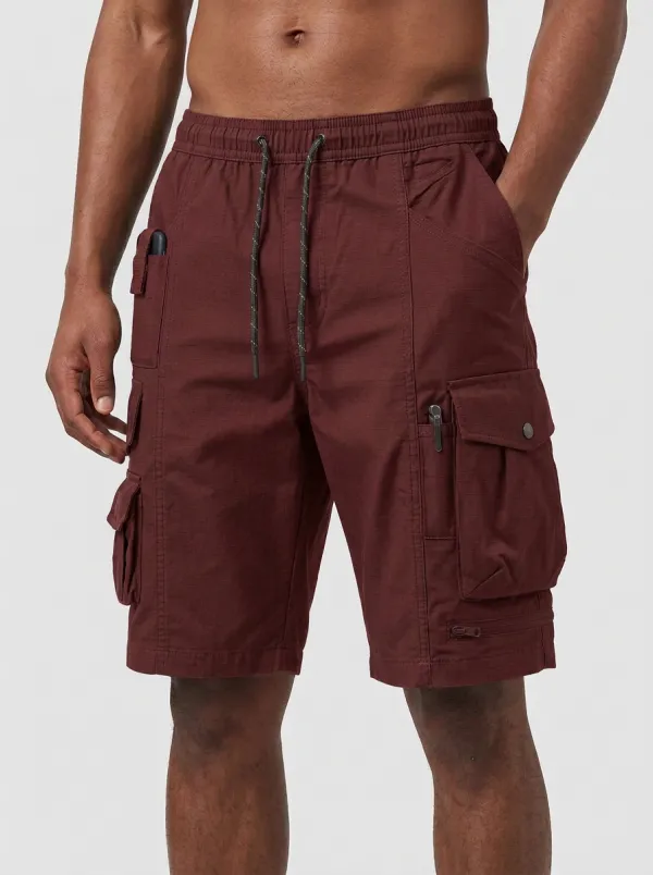 Men's Drawstring Waist Elastic Waist Snap Cargo Pockets Cargo Shorts