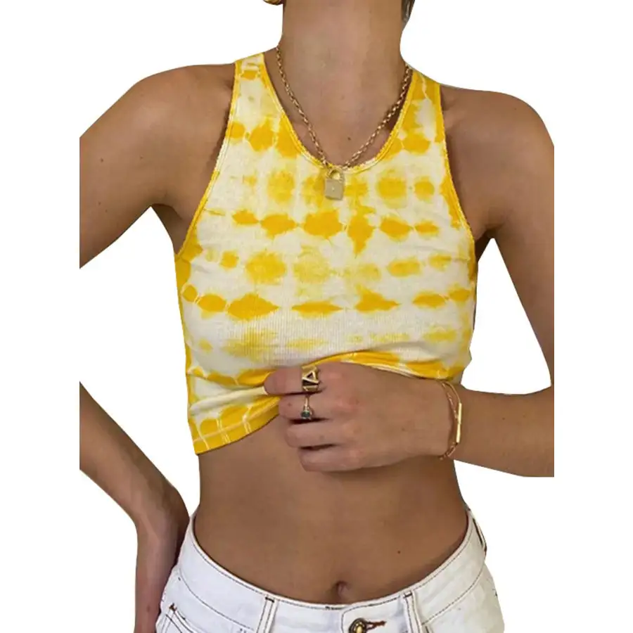 Tie Dye Ribbed Tank Top