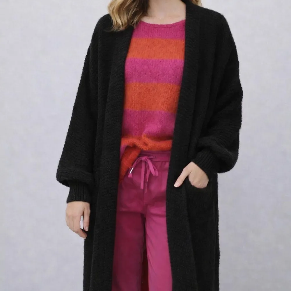 Classic Modern Wool Cotton Oversized Longline Cardigan
