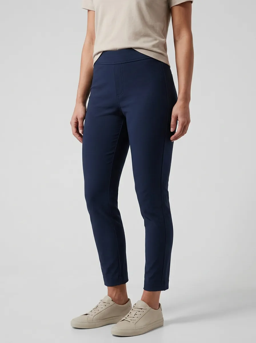 Daily-Wear Mid-Rise Stretch Pants