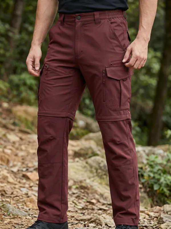 Men's Outdoor Hiking Geometric Logo Printed Cargo Pants