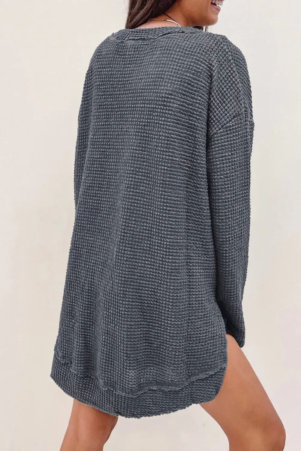 Waffle Knit Oversized Fit Women's Top
