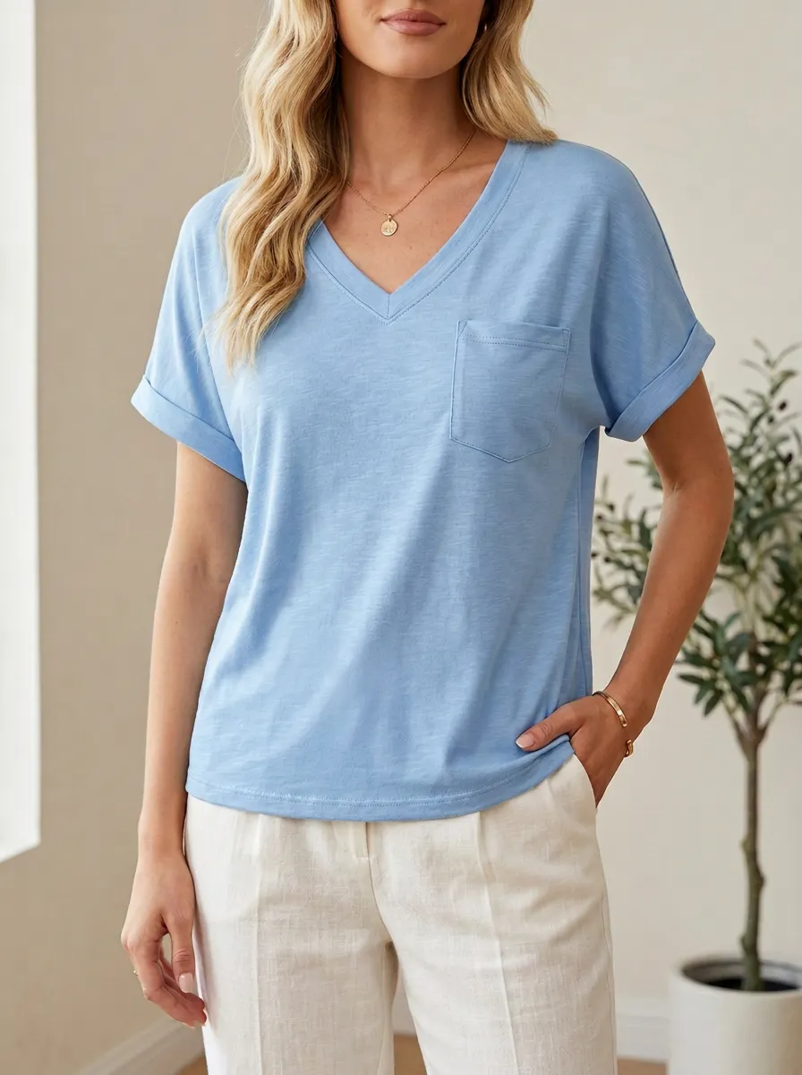 Refined Pocket Women's V-Neck Shirt