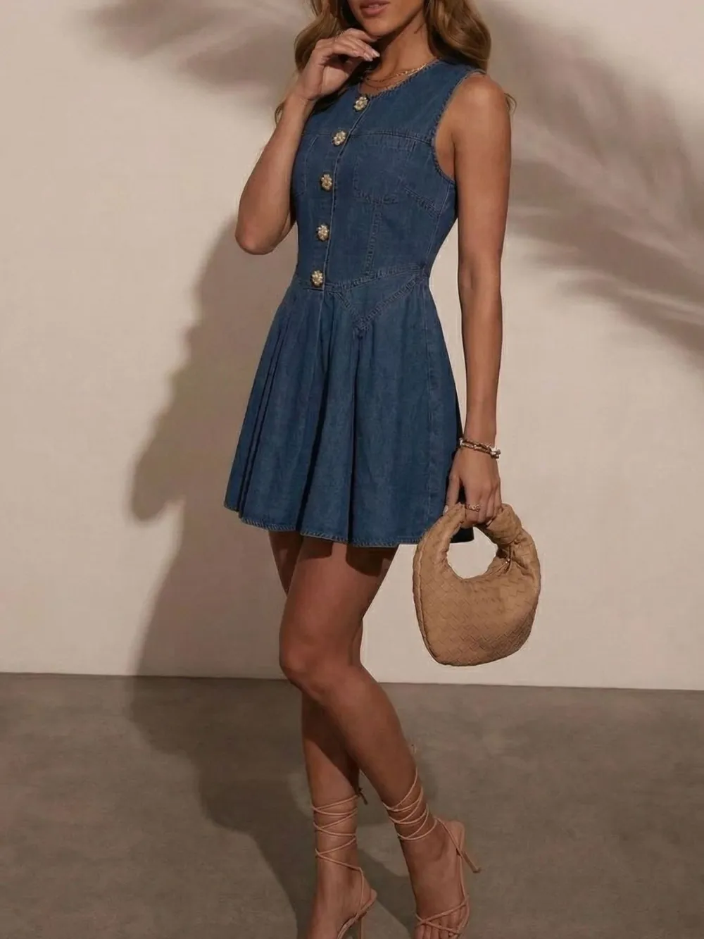 Denim Sleeveless Dress Casual