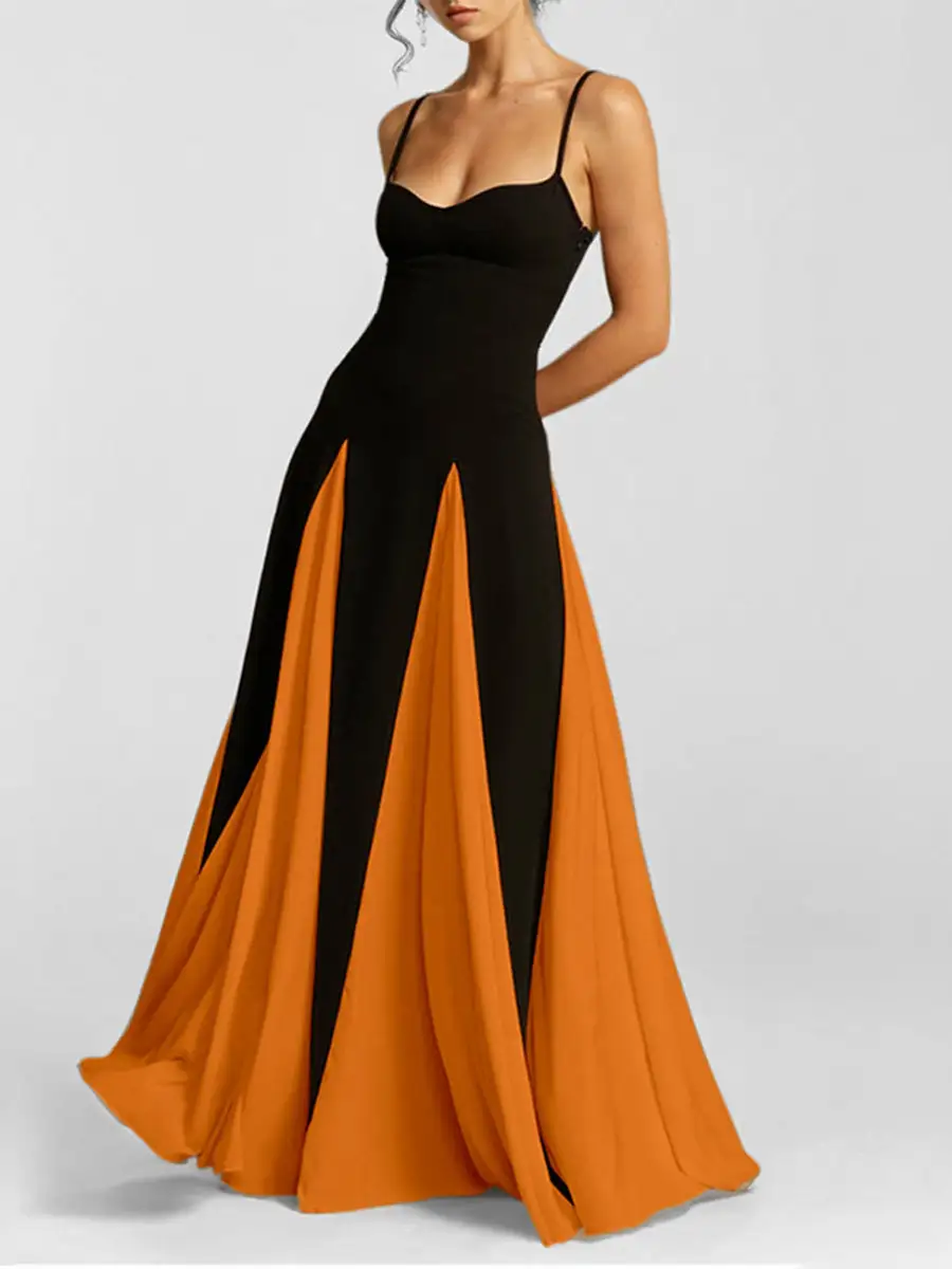 High Waisted Neck Maxi Dress