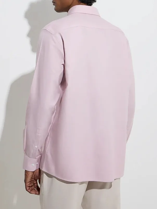 Dusty Pink Slim-Fit Cotton Man's Shirt