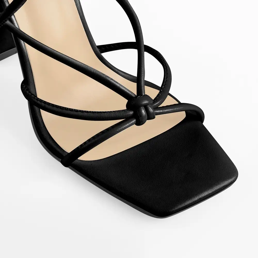Lace Up Chunky High Heel Sandals