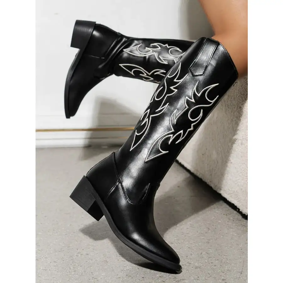 Lightweight Round Toe Block Heels Boots