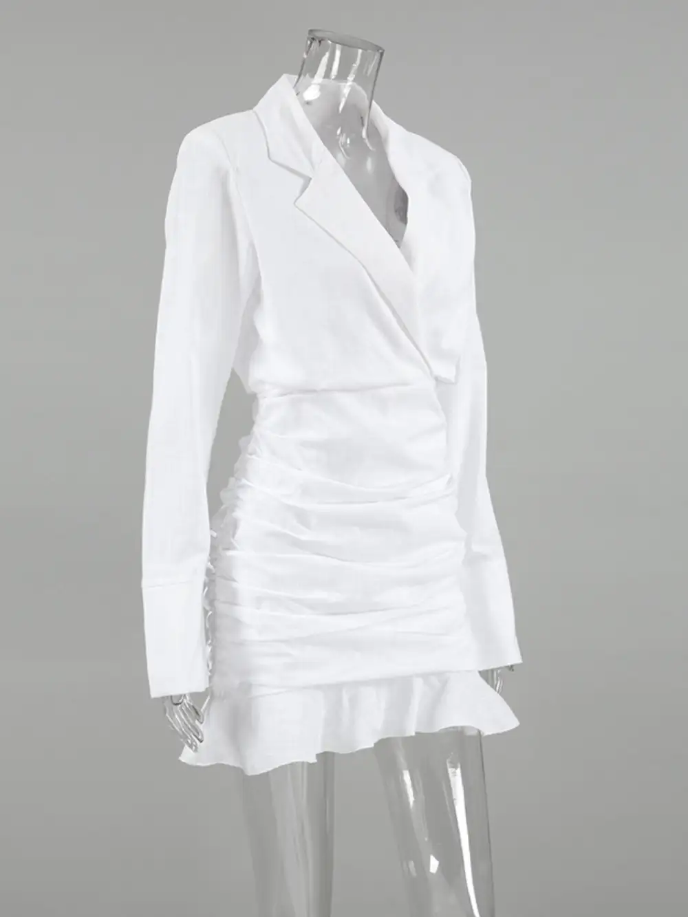 Gathered Detail Ruched Mini Dress