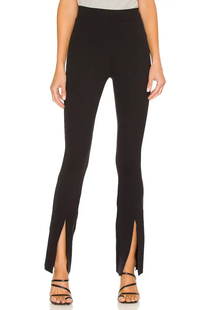 Women's Black Neoprene Split Front Pants