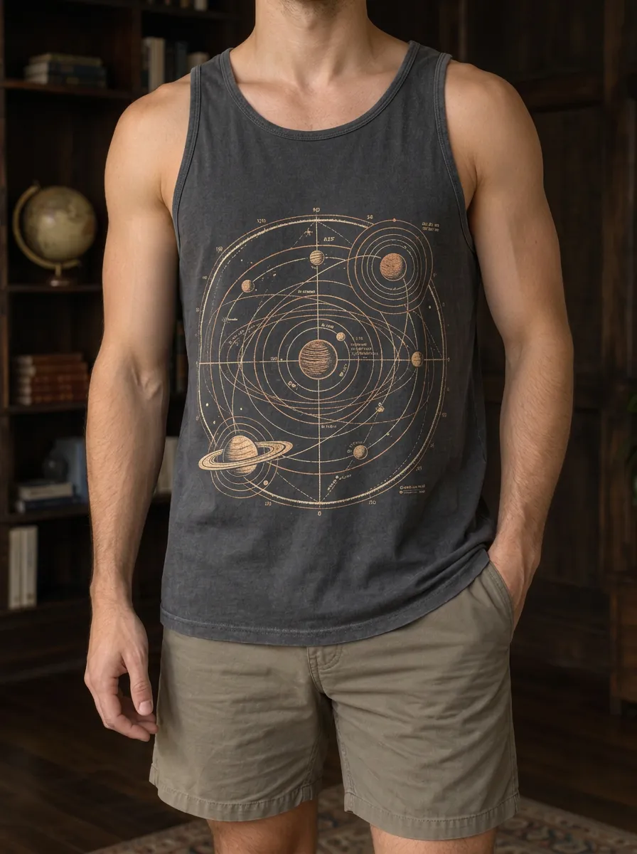 Men's Astronomy Solar System Celestial Tank Top