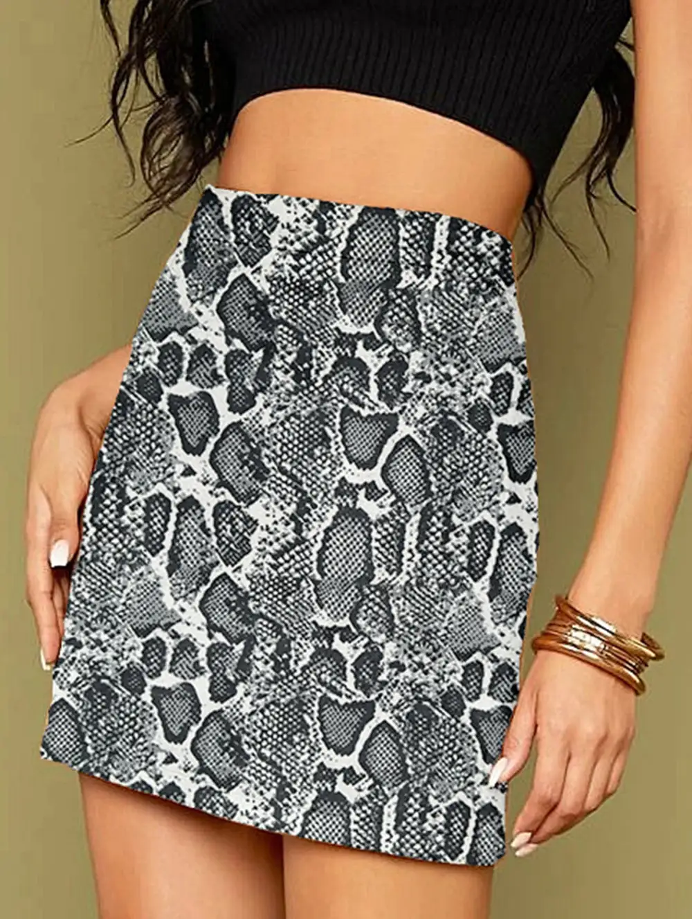 A-Line High Waist Bodycon Mini Skirt