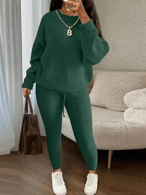 Fashionable Casual Knitted Suit Pants Suit