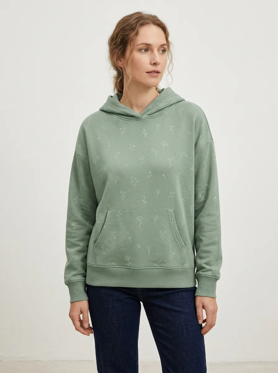 Women's Botanical Wildflower Floral Nature Inspired Graphic Hoodie