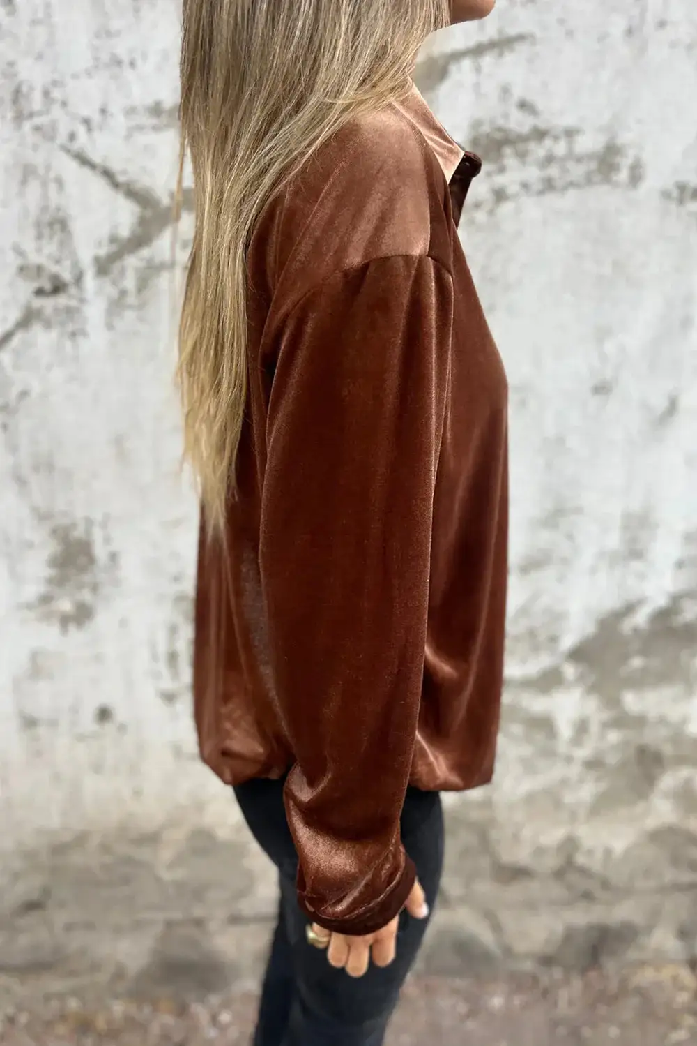 Relaxed Velvet Shirt