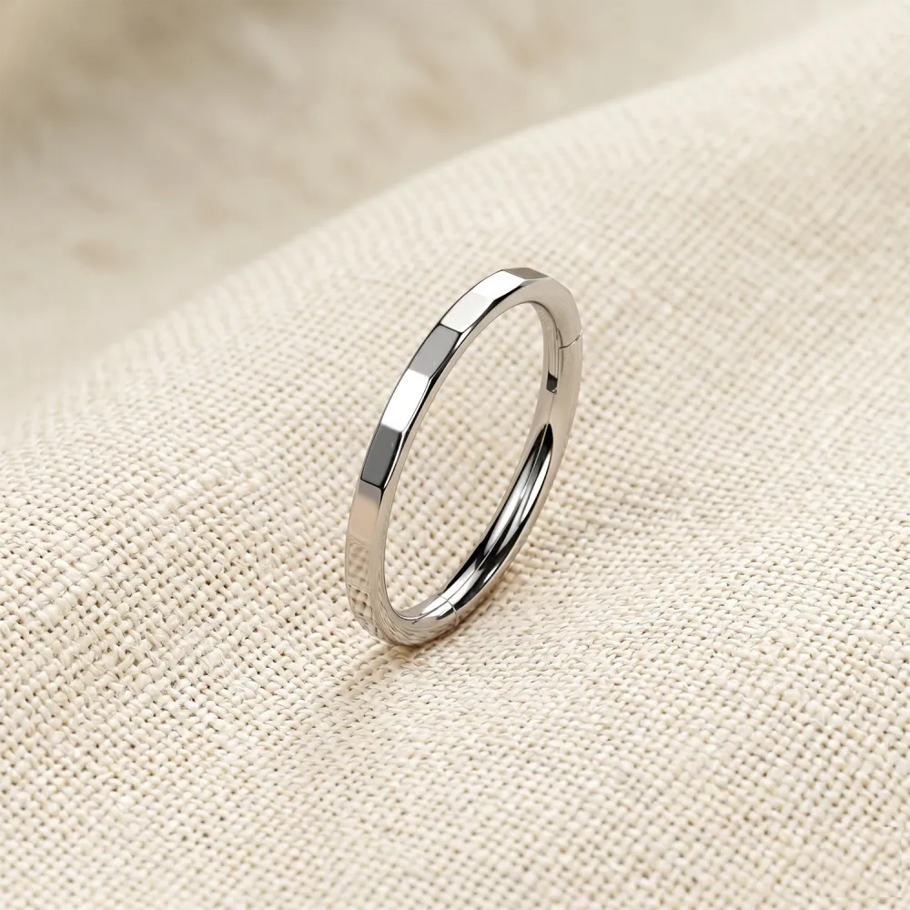 Modern Titanium Hinged Hoop Ring
