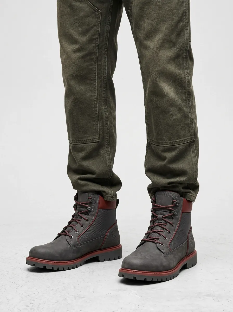 Unisex Outdoor Adventure Topographic Print Work Boots