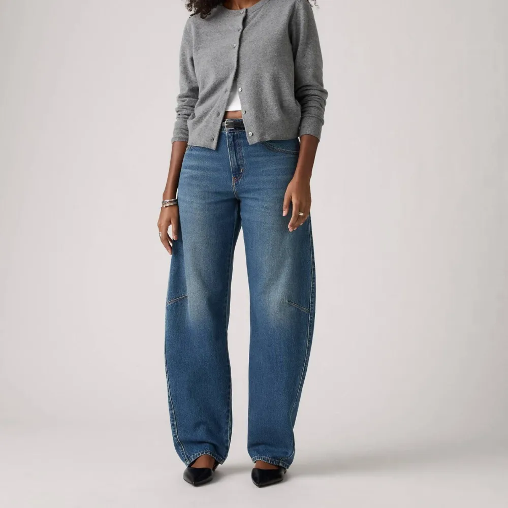 Barrel-Leg Mid-Rise Women's Jeans