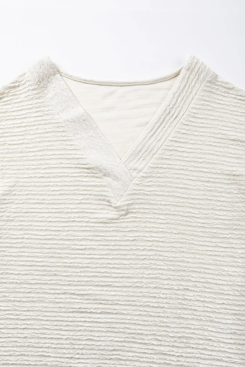 Pale Khaki Textured Wide Sleeve
