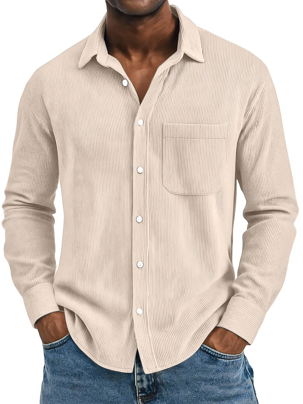 Textured Camp Collar Pocket Shirt