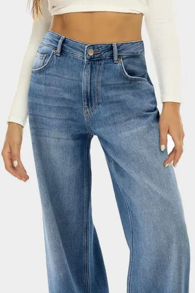 Textured Collared Denim Jeans