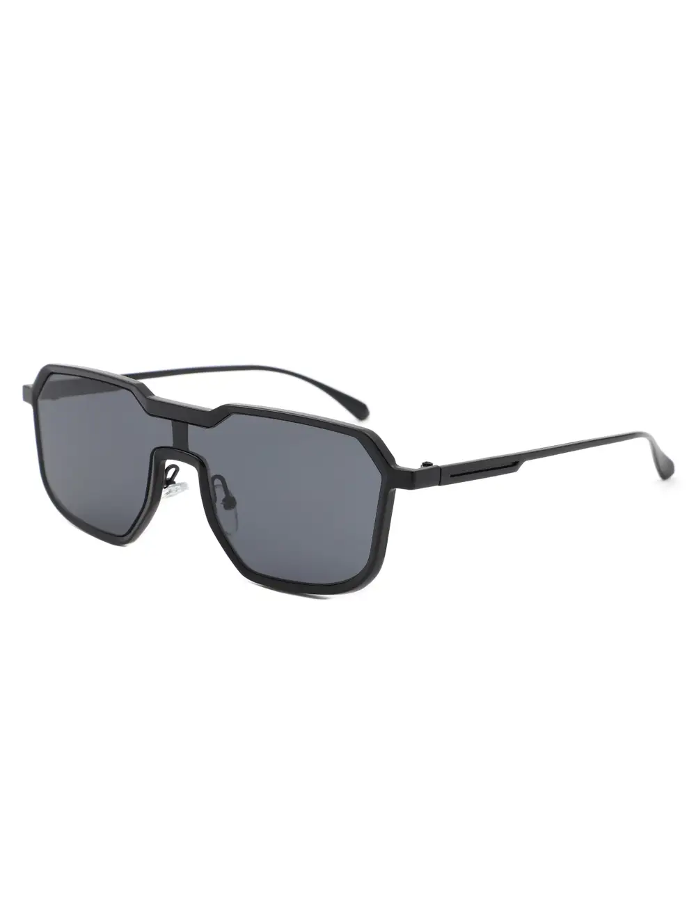 Matte Square Geometric Frame Sunglasses
