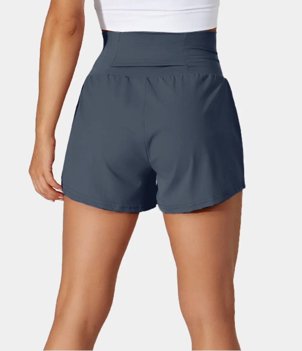 2026🔥  Super High Waisted Back Pocket & Side Hidden Pocket 2-in-1 Yoga Shorts 2.5