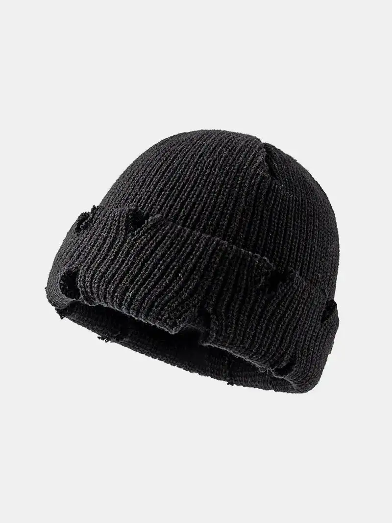 Distressed Knit Casual Hat