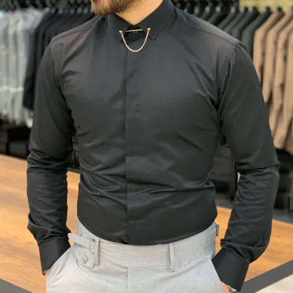 Classic Detailed Slim Fit Cotton Casual Shirt