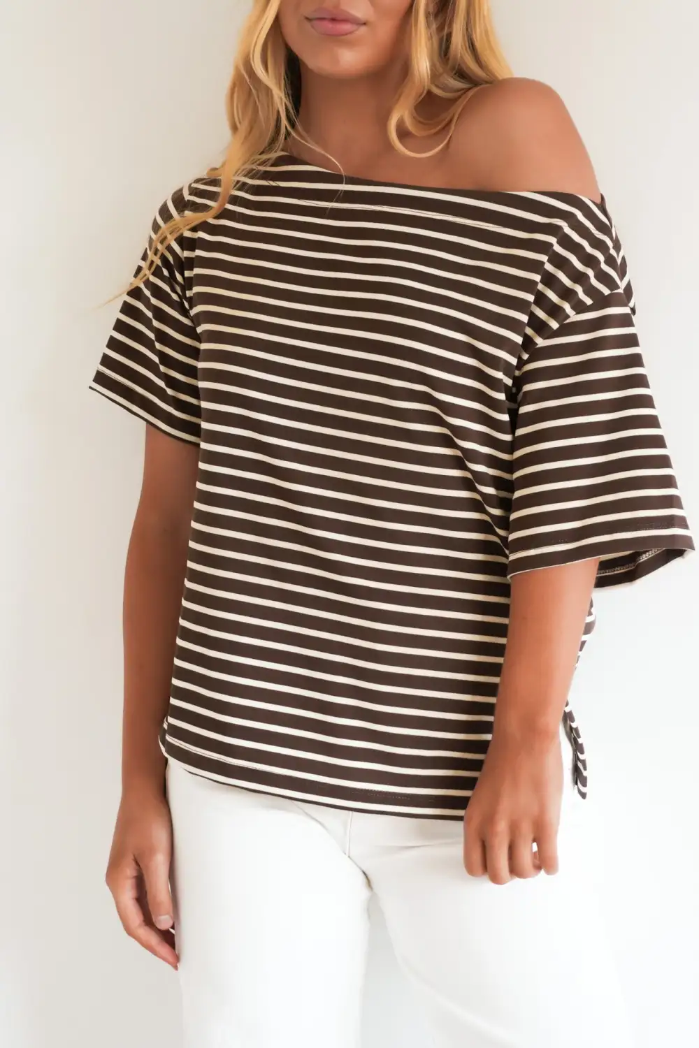 Striped Relaxed Fit Statement Casual Tee