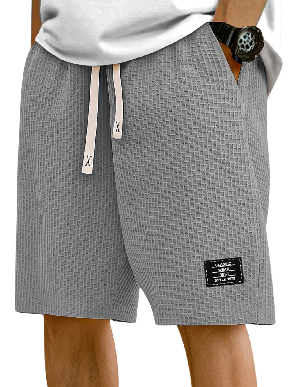 Textured Knit Casual Shorts