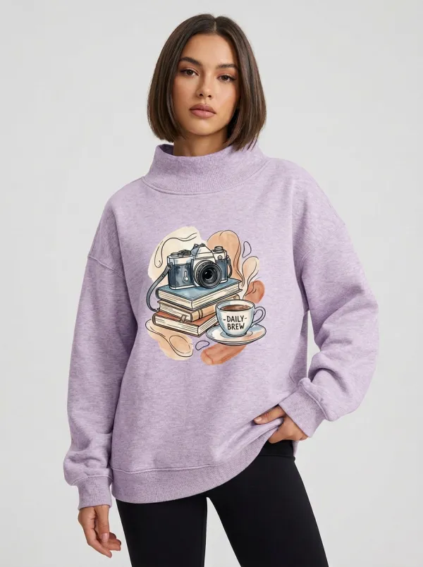 Women's Photography Book Coffee Graphic Sweatshirt
