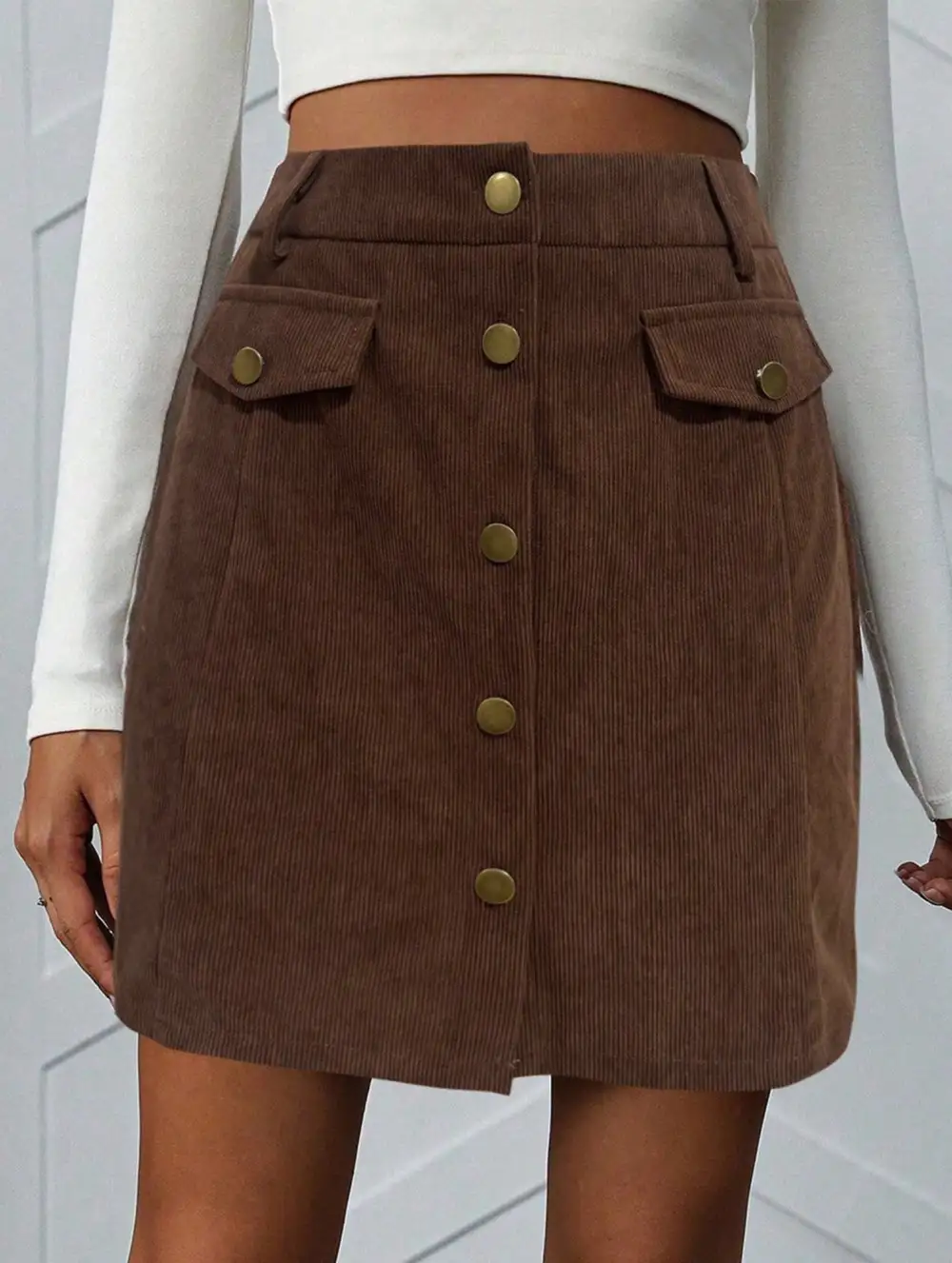 Ribbed High Waist Mini Skirt