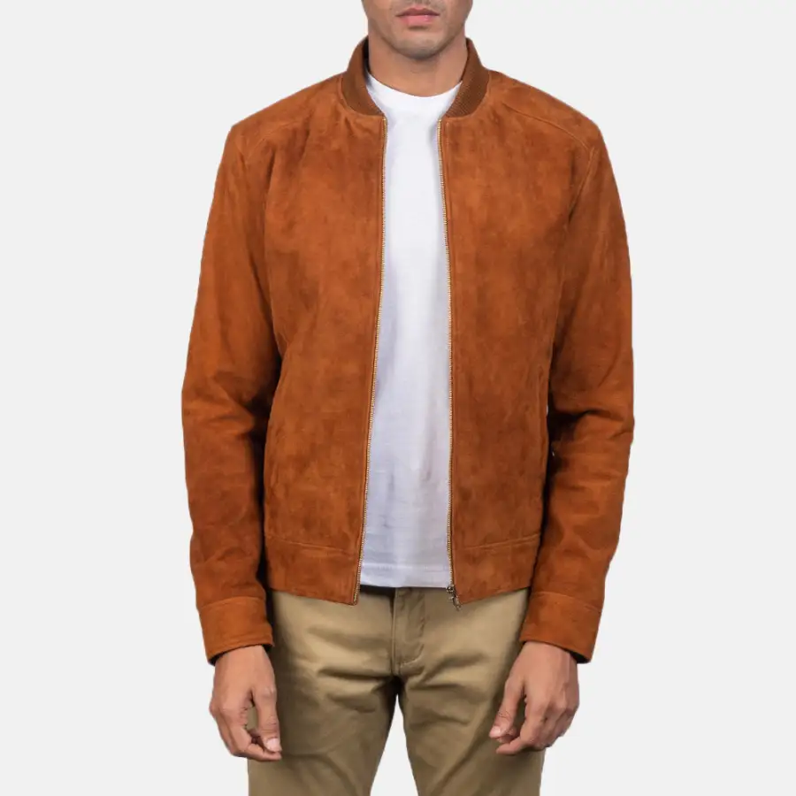 Men's Refined Bomber Suede Jacket