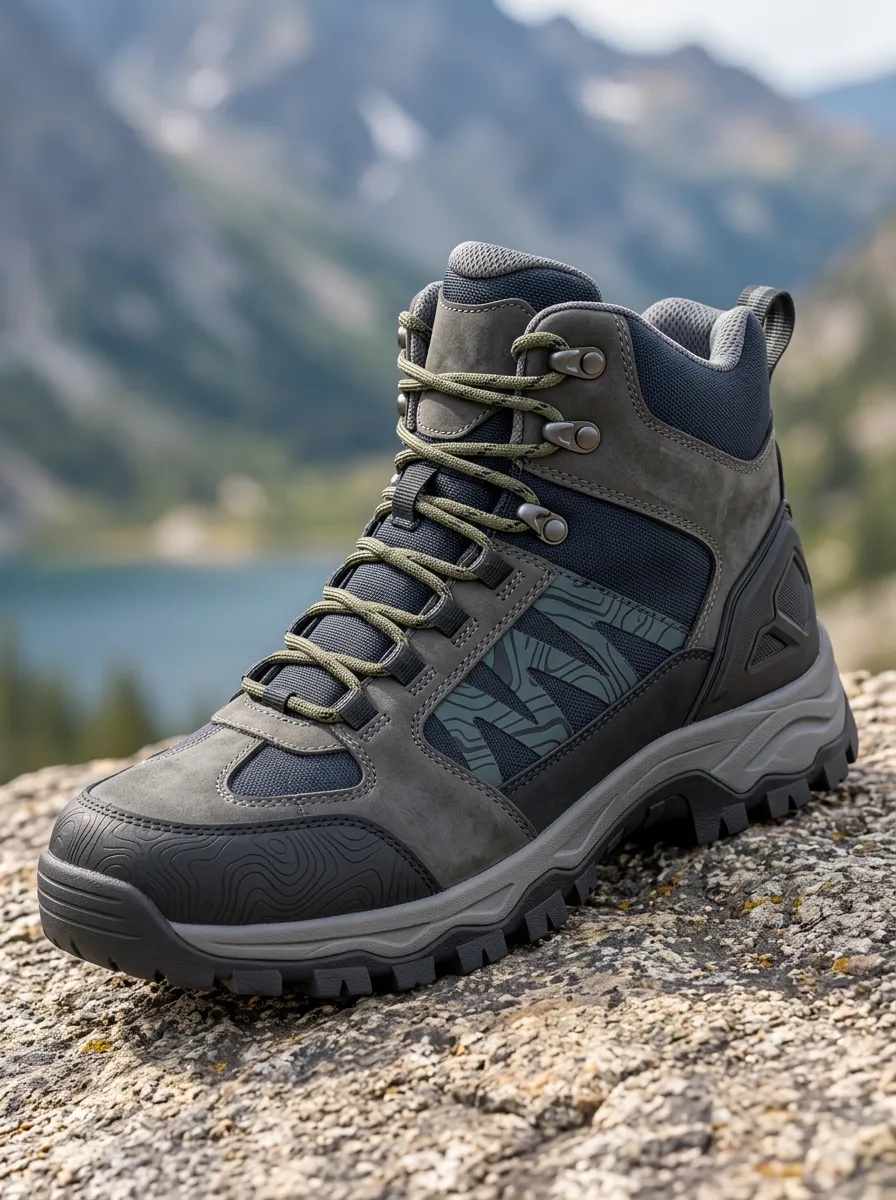 Unisex Outdoor Hiking Lover Topographic Printed Hiking Boots