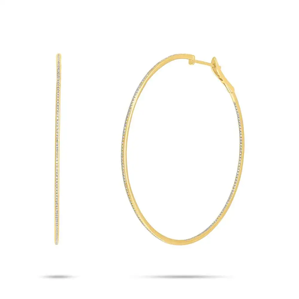Delicate Classic Gem Detail Hoop Earrings