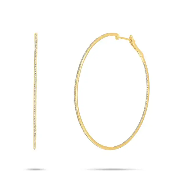 Delicate Classic Gem Detail Hoop Earrings
