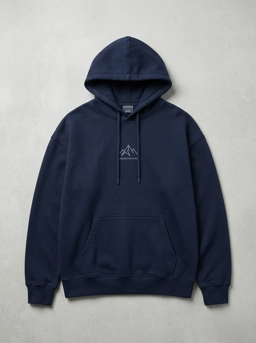 Relaxed Mountain Graphic Look Men's Hoodie