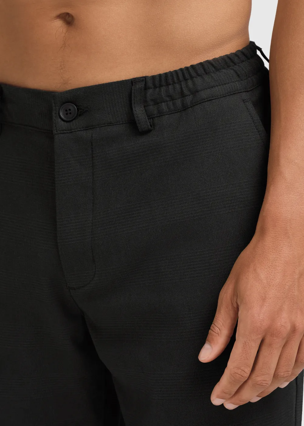 Pull On Check Trousers