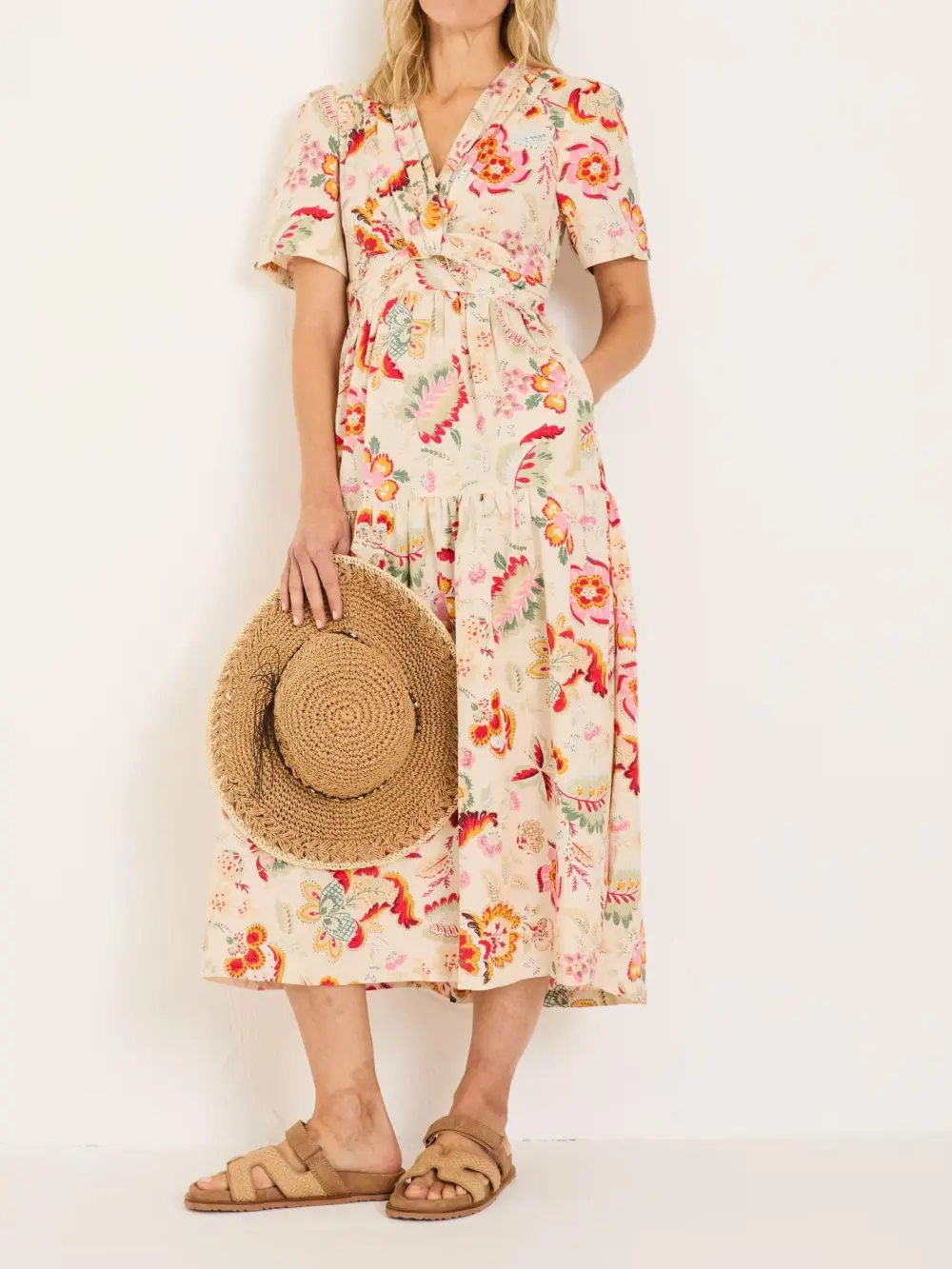 Cream Gigi Midi Dress
