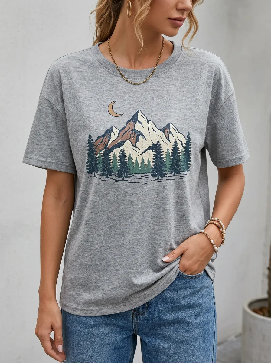Women's Pine Mountain Moon Graphic T-Shirt