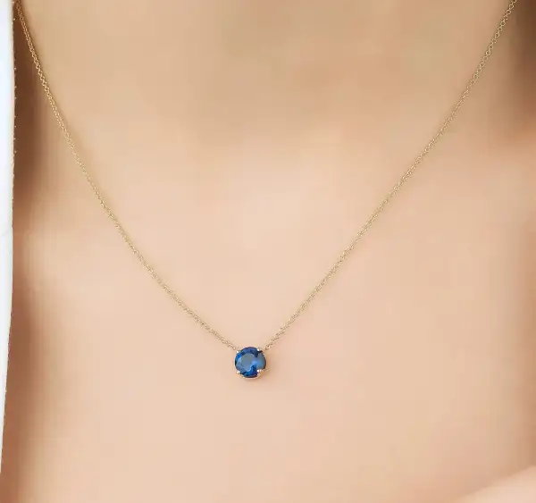 Solitaire Sapphire Necklace