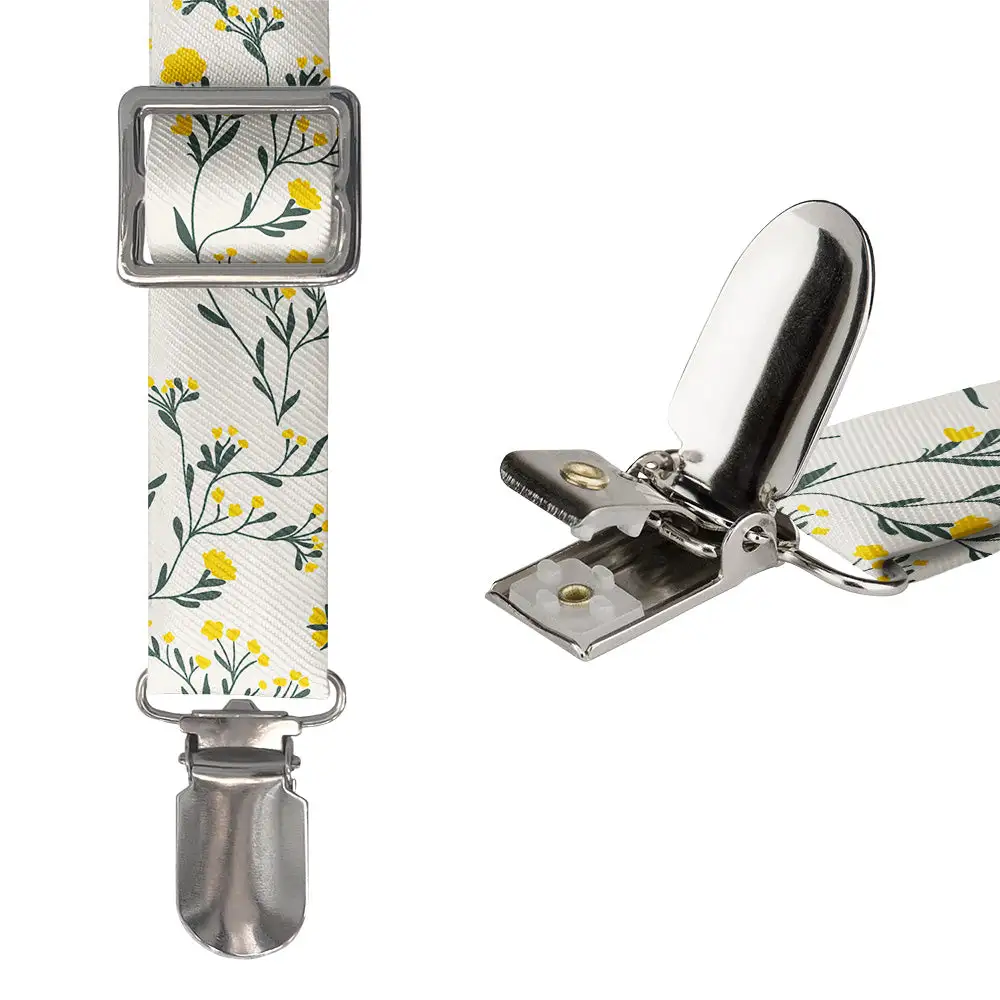 Folksy Floral Pattern Suspenders